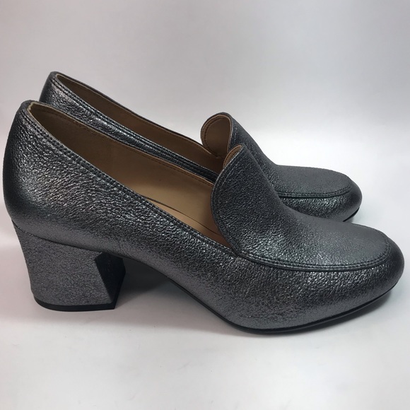 Naturalizer Dany Pewter Metallic Leather Round Toe Pumps Size 5 1/2M NIB - Picture 15 of 15